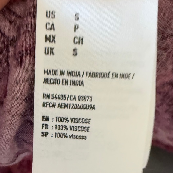 American Eagle Purple BoHo Print Ruffle Tier Tassel Tie Flutter Sleeve Dress S - Picture 13 of 14